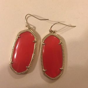 Kendra Scott Red Elle small earrings with gold rim
